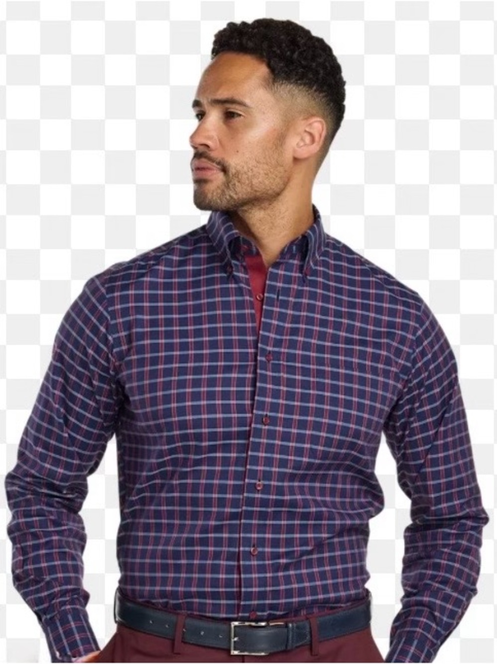 Haggar plaid button down - Picture 6 of 6